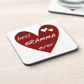 Rode Hart Beste Gramma Ever Gifts Bier Onderzetter (Linkerzijde)