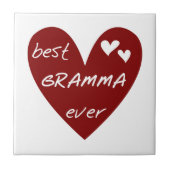 Rode Hart Beste Gramma Ever Gifts Tegeltje (Voorkant)