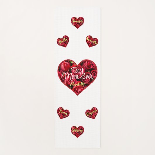 Rode Hart Beste Mam Ooit Stijlvolle Moderne Moeder Yogamat (Voorkant)