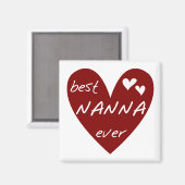 Rode Hart Beste Nanna Ever T-shirts en geschenken Magneet (Voorkant / Achterkant)