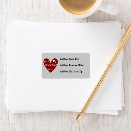Rode Hart Beste Oma Ooit T-shirts en geschenken Etiket (Insitu)