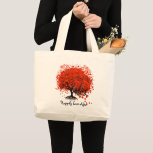Rode Hart Blad Boom Honeymoon Strandtas Grote Tote Bag