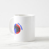 Rode Hart Blau Geest Koffiemok (Voorkant links)