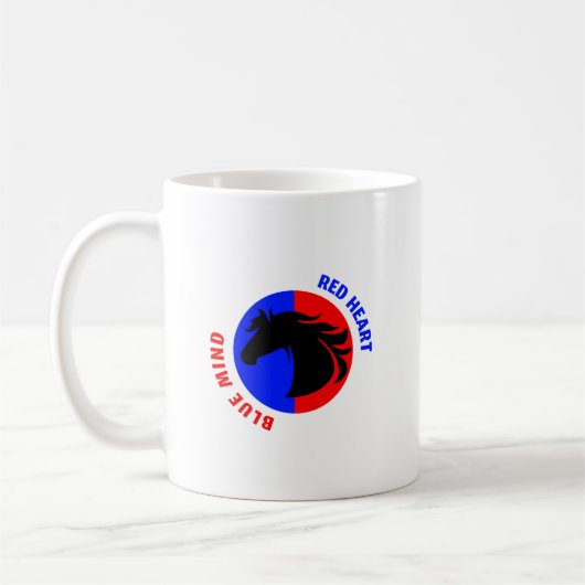 Rode Hart Blau Geest Koffiemok (Links)