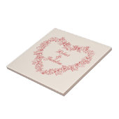 Rode Hart Bloemen Elegante  Valentijnsdag Tegeltje (Zijkant)