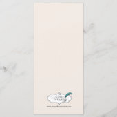 Rode Hart Boom op Ivoor Bruiloft Menu (Achterkant)