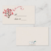 Rode Hart Boom op Ivoor Bruiloft Plaats Kaart Plaatskaartje (Voorkant / Achterkant)