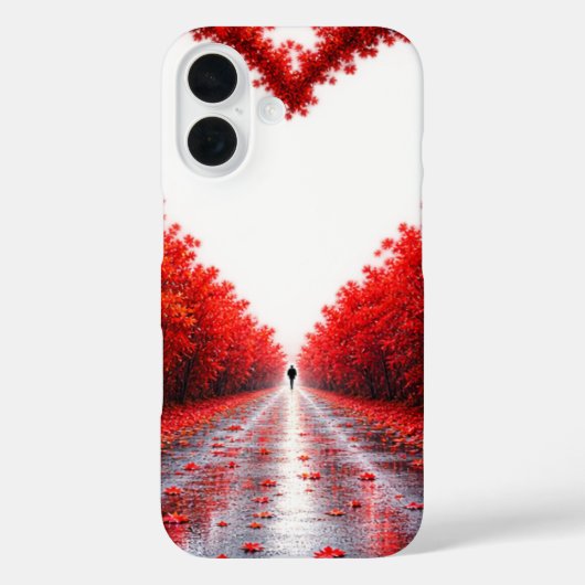 Rode Hart Bospad – Herfst Liefde Natuur Design Case-Mate iPhone Case (Achterkant)