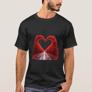 Rode Hart Bospad – Herfst Liefde Natuur Design T-shirt