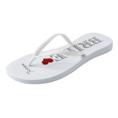 Rode Hart Bruid Teenslippers (Schuin)