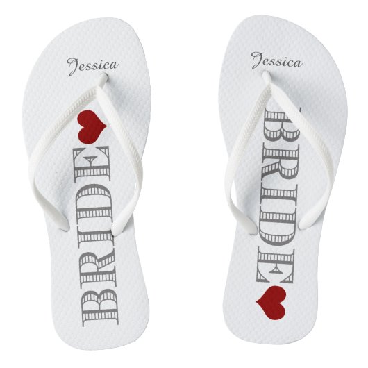 Rode Hart Bruid Teenslippers (Voetbed)