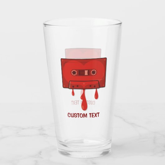 Rode Hart Cassette Glas (Achterkant)