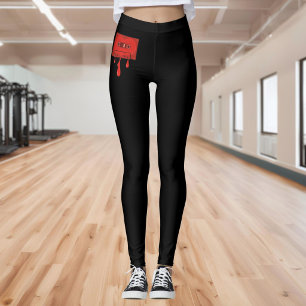 Rode hart cassette leggings