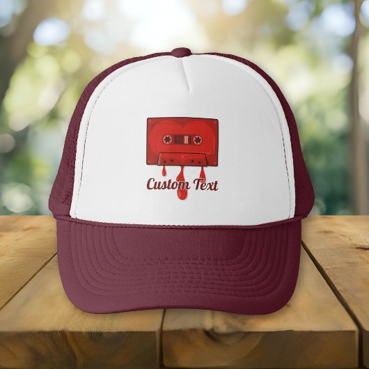 Rode hart cassette truckerhoed trucker pet