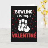 Rode Hart Cupido Liefde Grafisch Bowling Is Mijn V Kaart (Gele Bloem)