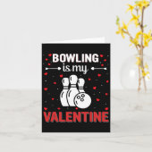 Rode Hart Cupido Liefde Grafische Bowling Is Mijn Kaart (Gele Bloem)