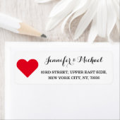 Rode Hart Custom Elegant Bruiloft Valentijnsdag Etiket (Insitu)