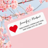 Rode Hart Custom Elegant Bruiloft Valentijnsdag Etiket