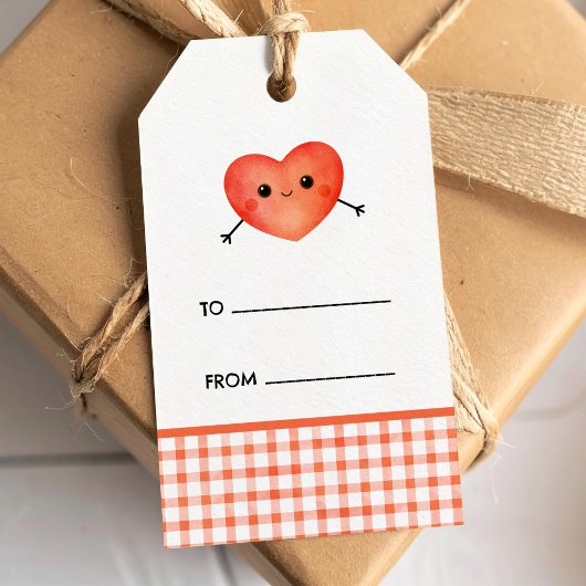 Rode hart cute kleine cadeautag cadeaulabel