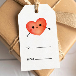 Rode hart cute kleine cadeautag cadeaulabel