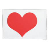 Rode Hart Cute Valentijnsdag Witte Aangepaste Kleu Kussensloop (Voorkant)