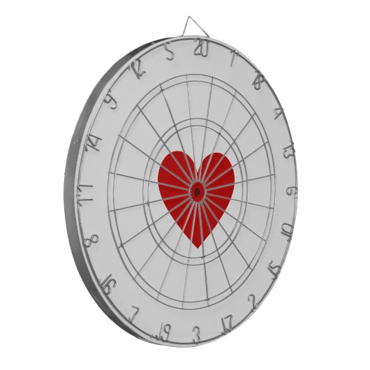 Rode Hart Dartbord (Voorkant Links)