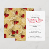 Rode Hart Diner Valentijnsdag Uitnodiging (Voorkant / Achterkant)