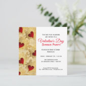 Rode Hart Diner Valentijnsdag Uitnodiging (Staand voorkant)