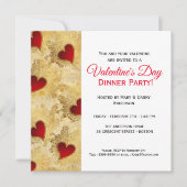 Rode Hart Diner Valentijnsdag Uitnodiging (Voorkant)