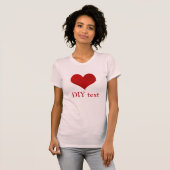 Rode Hart, doe-het-zelftekst T-shirt (Voorkant volledig)