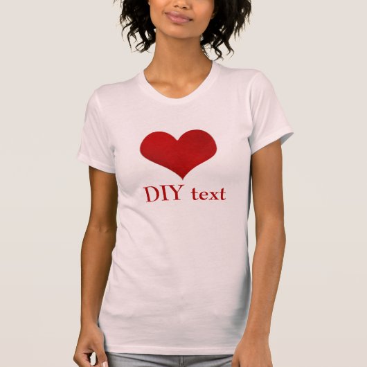 Rode Hart, doe-het-zelftekst T-shirt (Voorkant)