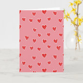 Rode Hart Doodle Patroon Liefde Kaart (Gele Bloem)