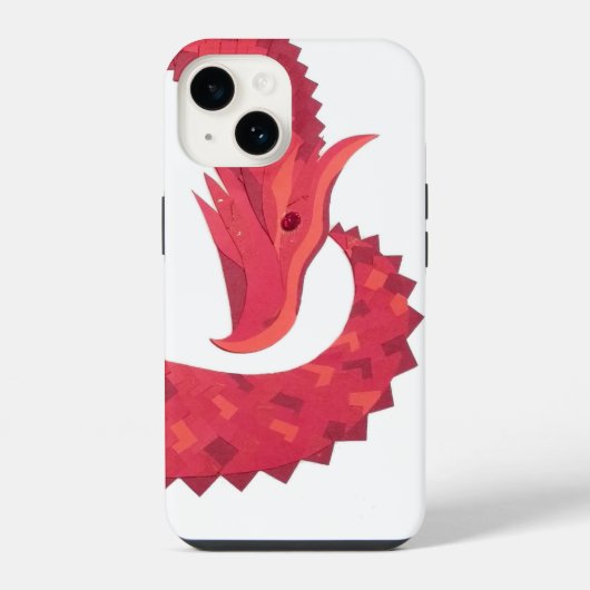 Rode hart draak op wit iPhone hoesje (Achterkant)