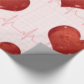 Rode Hart ECG-monitor Gezondheidszorg Cadeaupapier (Hoek)