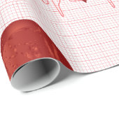 Rode Hart ECG-monitor Gezondheidszorg Cadeaupapier (Rol Hoek)
