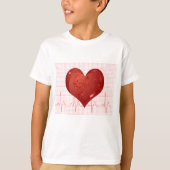 Rode Hart ECG-monitor Gezondheidszorg T-shirt (Voorkant)