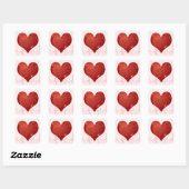 Rode Hart ECG-monitor Gezondheidszorg Vierkante Sticker (Vel)