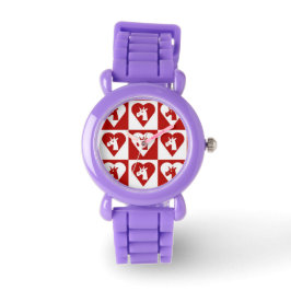 Rode Hart Eenhoorn Horloge