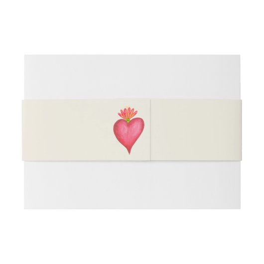 Rode Hart en Bloem Mexicaanse Bruiloft Uitnodigingen Wikkel (Achterkant Voorbeeld)