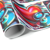 Rode Hart en Chrome Stethoscoop Gezondheidszorg Cadeaupapier (Rol Hoek)