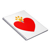 Rode hart en gouden poot notitieboek (Rechterzijde)