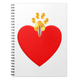 Rode hart en gouden poot notitieboek