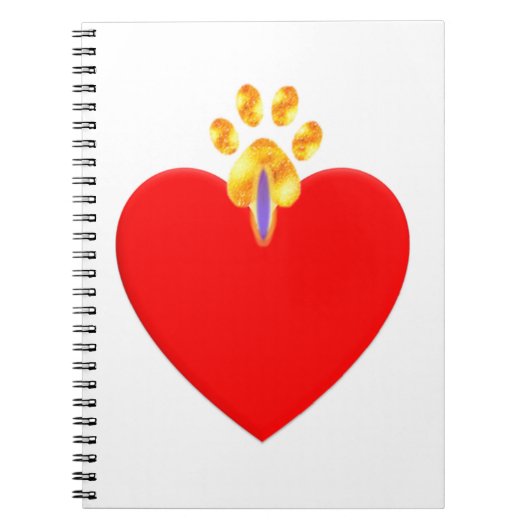 Rode hart en gouden poot notitieboek (Voorkant)