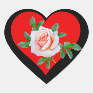 RODE HART EN ROOS VOOR VALENTIJN STICKER