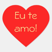 Rode Hart EU Te Amo sticker (Voorkant)