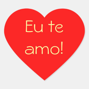 Rode Hart EU Te Amo sticker