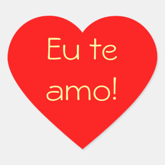 Rode Hart EU Te Amo sticker
