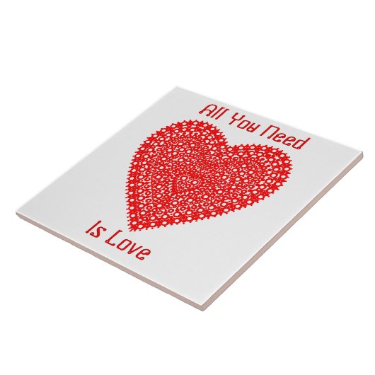 Rode Hart Fancy Graphic gepersonaliseerd Tegeltje (Zijkant)