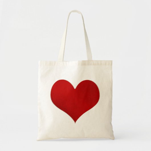 Rode Hart/Faux Folie Tote Bag (Voorkant)