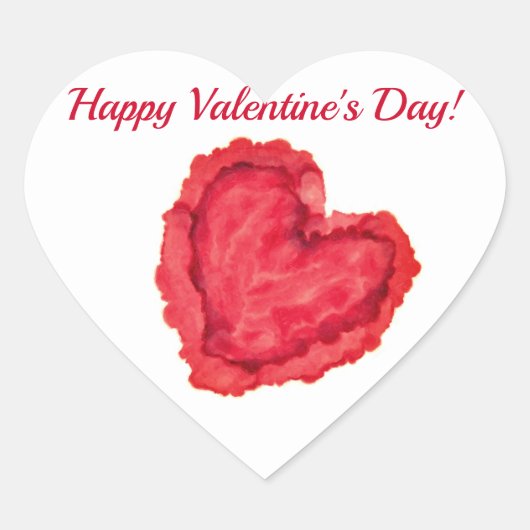 Rode Hart "Fijne Valentijnsdag" Sticker (Voorkant)